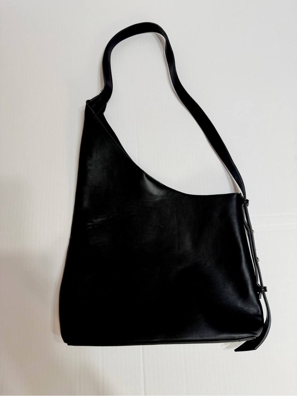 Black Hobo Shoulder Bag Adjustable Strap Large Minimalist Purse